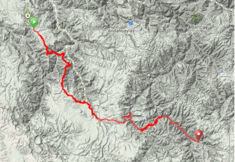 Map - Vicas Huaman to Antabamba