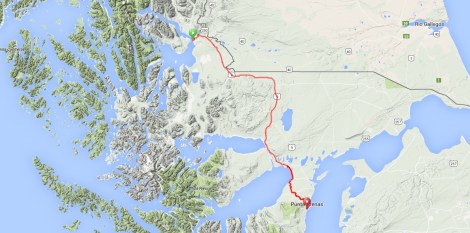Puerto Natales to Punta Arenas Route